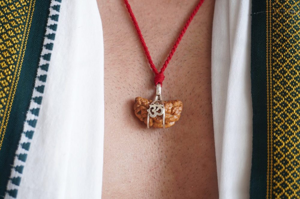 14 Mukhi Rudraksha Silver Pendant