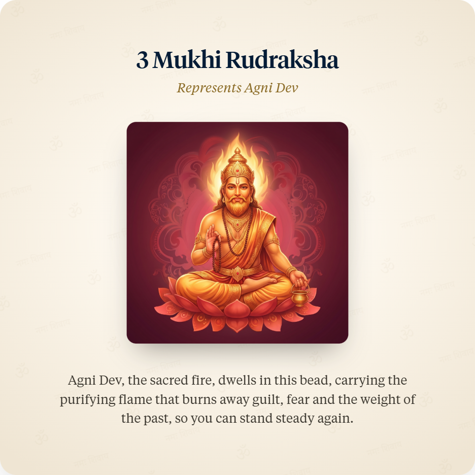 Red Thread 3 Mukhi Rudraksha represents Agni Dev