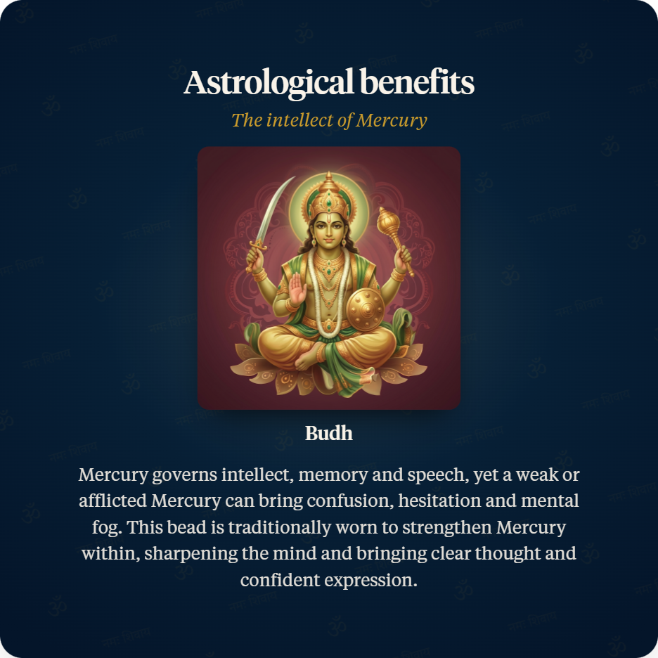 Silver Chain astrological benefits of 4 Mukhi Rudraksha, Mercury