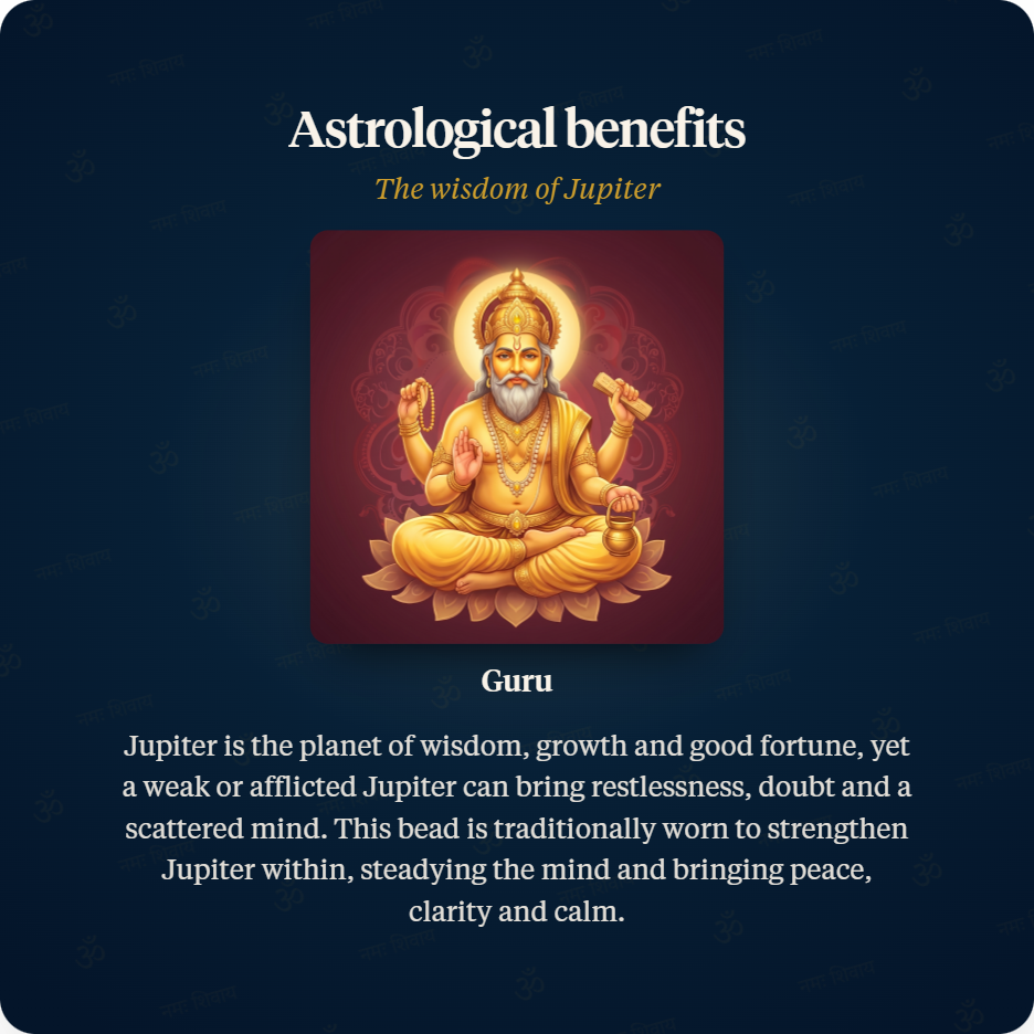 Silver Chain astrological benefits of 5 Mukhi Rudraksha, Jupiter