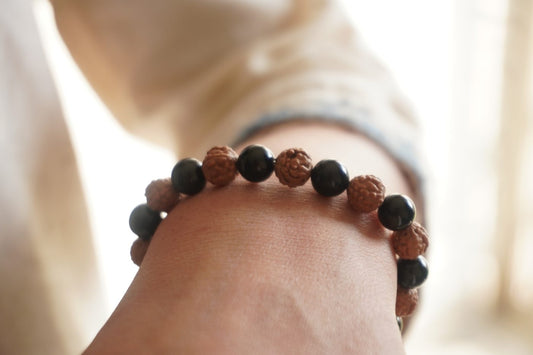 Rudraksha & Amethyst Bracelet