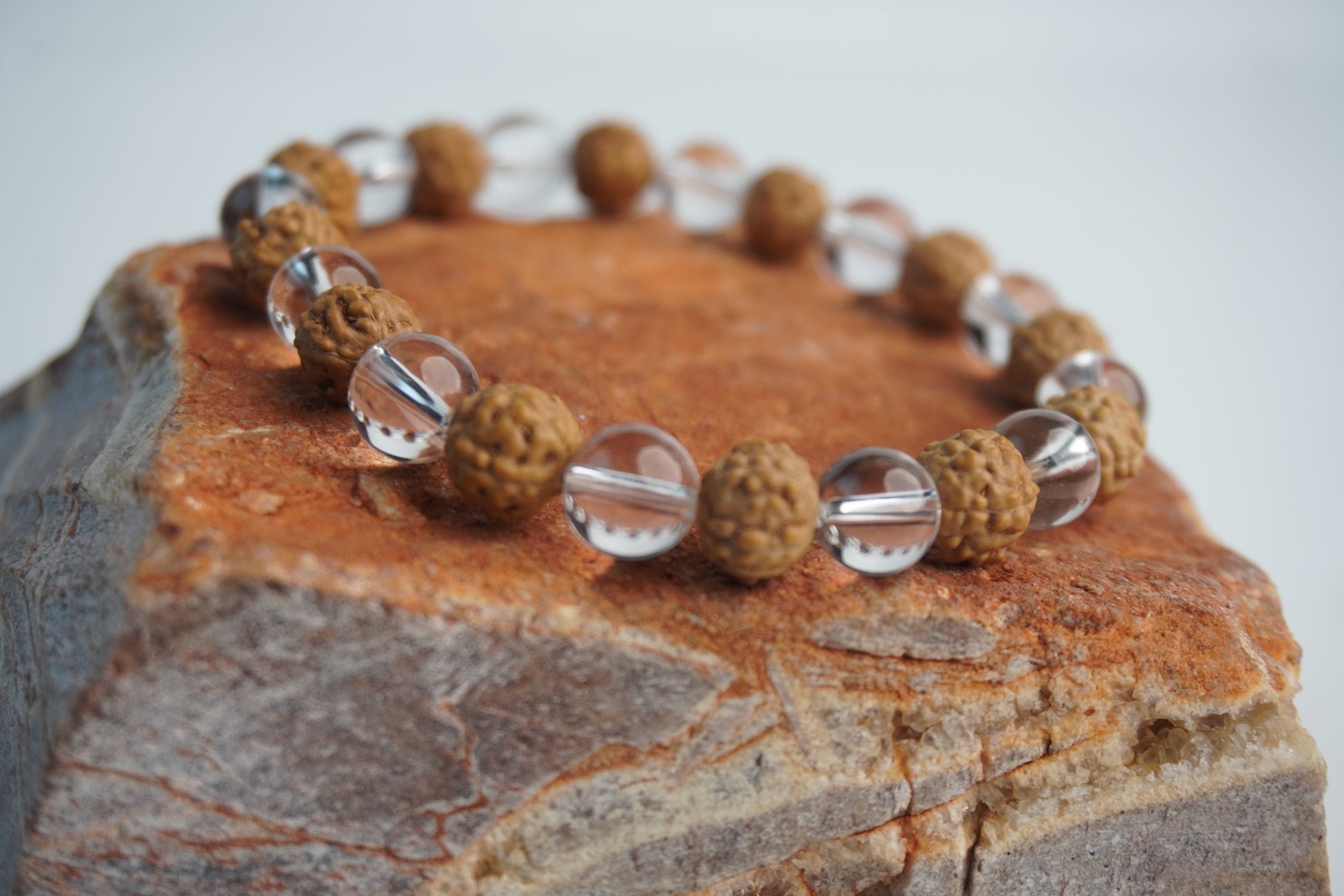 Rudraksha and Sphatik Bracelet, alternate angle