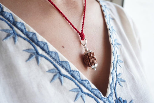 1 Mukhi Rudraksha Silver Pendant
