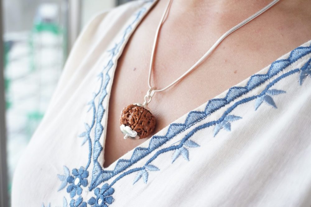 12 Mukhi Rudraksha Silver Pendant