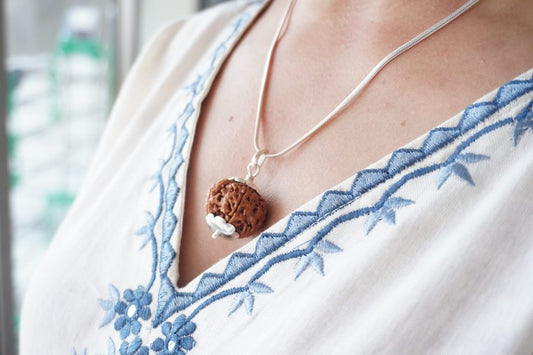 12 Mukhi Rudraksha Silver Pendant