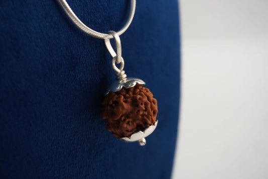4 Mukhi Rudraksha Silver Pendant
